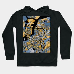 Ottawa Map Pattern in Blue & Gold Hoodie